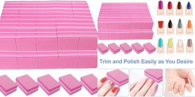 100-Pack Mini Nail Buffers (180/240 Grit), for Acrylic & Natural Nails
